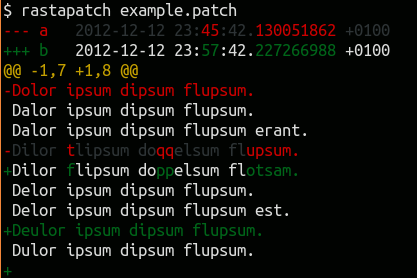 screenshot of rastapatch output